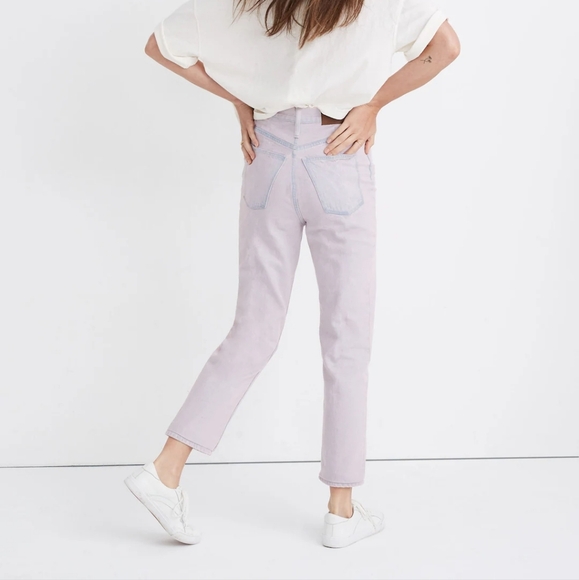 Madewell The Momjean: Overdyed Edition Pink Waist Size 32 - Picture 3 of 13